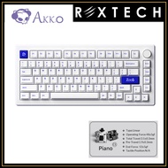 REXTECH AKKO MOD007 PC BLUE ON WHITE FULLY ASSEMBLED HOT-SWAP KEYBOARD - AKKO PIANO SWITCH