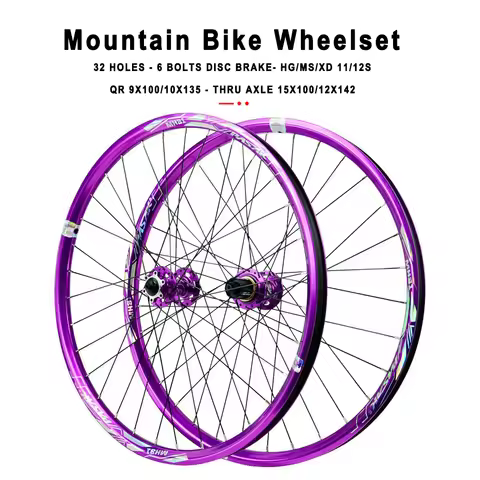 Pasak Mtb Wheelset 32 Holes 6-bolts Disdc Brake HG MS XD 11-12S Hub Driver 120 Click QR and Thru Axl