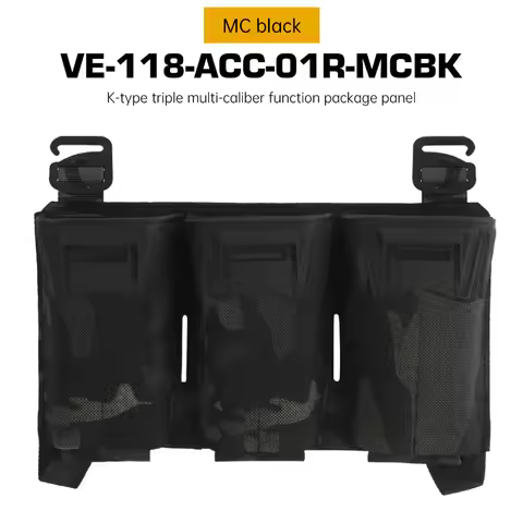 Tactical Multi-caliber Triple Mag Pouch M4 5.56 7.62x39 PCC 9mm Extended Glock Mags Front Placard G 