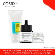 Cosrx Bundle Set (Low pH Cleanser 100g + Hyaluronic Acid Serum 20ml + AHA BHA Vitamin C Lip Plumper 20g(Exp:2025.05))