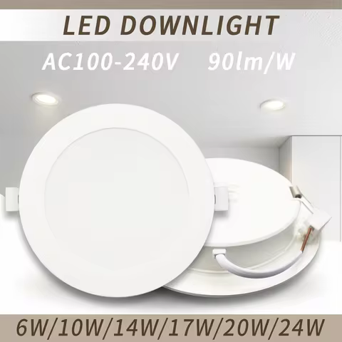 LED Downlight AC100-240V Spot Three colors 6W 10W 14W 17W 20W 24W Recessed in LED Ceiling Downlight 
