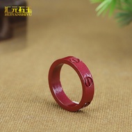 High Content Cinnabar Ring Jewelry Women's Purple Gold Sand Benming Year Ring Ring Live Broadcast We