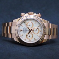 二手 #Rolex #116505 18K玫瑰金 Daytona 象牙色面 連18K玫瑰金格帶
