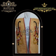 Kepuak wood leather vest, dayak capuak vest, traditional clothes from iban bidayuh kenya ulu