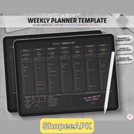 Weekly Planner 📅: Goodnotes Template with Hourly & Dark Mode Pages, Digital Planner PDF for iPad 📱