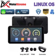 LAYAR Android Auto Carplay | GPS Maps Navigation | Dashcam Motorcycle Dual Bluetooth 6.25 Inch Scree