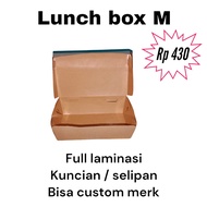 PAPER LUNCH BOX  UKURAN M FULL LAMINASI/ DUS AYAM GEPREK / BOX DUS NASI GORENG BISA CUSTOM NAMA