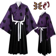 Anime Kokushibo Trang Phục Cosplay Hình Xăm Dán Anime In Ấn đồng phục Kimono Áo Sơ Mi hóa trang Hall
