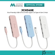 J5CREATE JCH345E USB-C 4-PORT USB 3.2 HUB WITH HIGH-SPEED DATA TRANSFER & PLUG-AND-PLAY DESIGN (WHIT