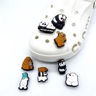 Cartoon Panda Jibitz Crocs Accessories Grizzly Bear Jibits Charm We Bare Bears Croc Jibbits for Men Shoe Charms Pins Decoration