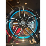 SPORT RIM 17 inch ZR511 7.5x17jj 8H100/114.3 ET40 BLACK MACHINE FACE + BLUE LINE 73.1