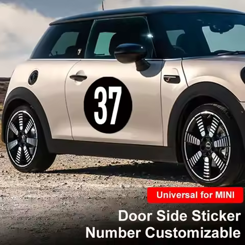 Car Door Side Number Customizable Sticker Decoration Vinyl Decal For MINI Cooper One Countryman F55 