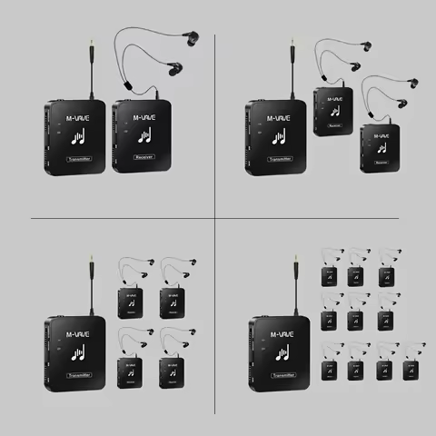 M-Vave WP-10 2.4G Wireless Earphone Monitor Couple Of Transmitter Receiver Support Stereo Mono Phone
