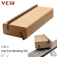 YYE Fret Crowning File, Wood+Carbon Steel 2 In 1 Fret End Beveling File, Precision File 30° 90° Guit
