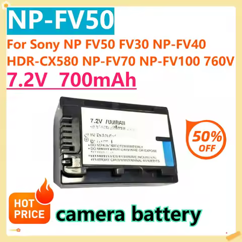 For Sony NP FV50 FV30 NP-FV40 HDR-CX580 NP-FV70 NP-FV100 760V HDR-PJ540 650V Replacement Battery NP-