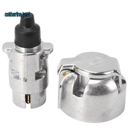 Trailer Accessories- 7 Pin Trailer Plug 12V Rv Sockets Towbar Towing 7Pin Metal Trailer Connectors