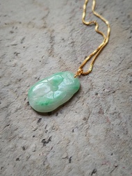 天然緬甸翡翠吊墜 18k金扣頭 072108