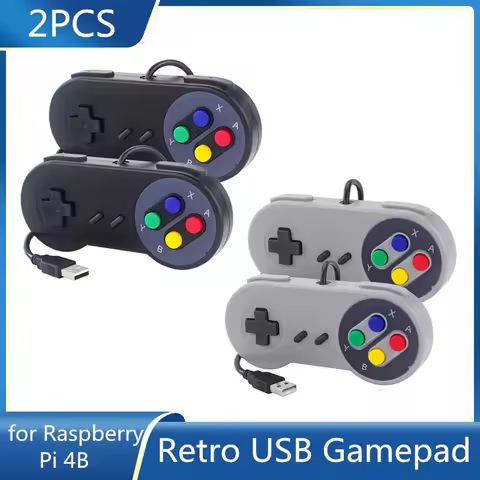 2PCs USB Gamepad Retro Gaming Joystick Wired Controller for PC NESPi RetroPie Game Controller For Ra