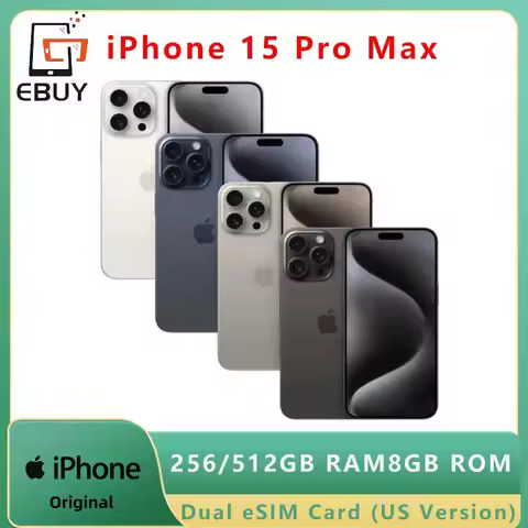 iPhone 15 Pro Max Dual eSIM 6.7" Genuine LTPO Super Retina XDR OLED Face ID NFC A17Pro 8GB 256/512GB
