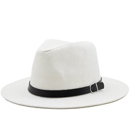 New Summer Women Men Straw Sun Hat With Wide Brim Panama Hat For Girl Beach Fedora Hat Jazz Hat Size 56-58CM