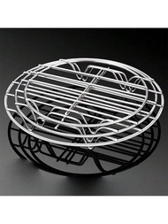 1入不銹鋼圓形烹飪架-適用於氣炸鍋、湯鍋、蛋糕盤和烤箱！