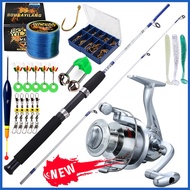 Sougayilang 【พร้อมส่งในไทย】คันเบ็ดครบชุด คันเบ็ดปั่น1.2M/1.8M/2.1Mและรีลสปินนิ่งซีรีย์ 1000-4000 พร้