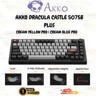[Akko 5075B Plus Dracula Castle Keyboard] ARGB LED Mechanical Keyboard 82-Key with Knob for GAMING
