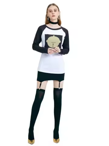 Animes ChainsawMan Reze Cosplay Costume Reze Cosplay T-shirt Choker Set for Women Halloween Graduati