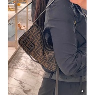 [Old Fairy] FENDI Fendi New Style FD simply Handbag Cowhide with Presbyopic Classic Double F Presbyo