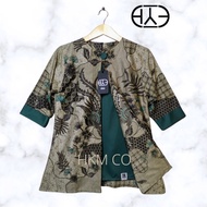 Batik Atasan wanita Cantik Kerja Kantoran Katun Premium Lengan 3/4 Modern Retro Model Produksi Wafda