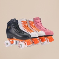 LEATHER QUAD Roller Skate Shoes with Light Wheels