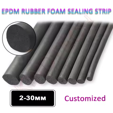 1-20M Black Round EPDM Rubber Foam Sealing Strip Sponge Cord Cabinet Door Seal 2/3/3.5/4/5/6/7/8/9/1