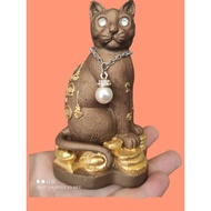 4.5" Height Holy Lucky Cat Bucha 招财猫供奉型 Kruba Archan Subin 古巴 阿赞 苏斌 Wat SuanPaSumethasa BE 2559