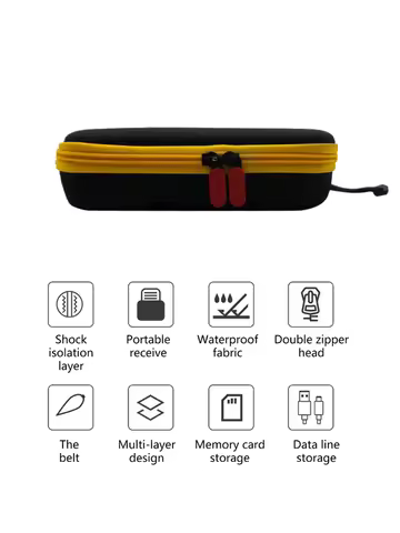 Game Console Storage Bag Hard Shell Charging Cable Bag Scratch-proof Shock-proof with Inner Pocket f