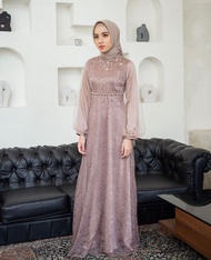 NADINE DRESS EXCLUSIVE - Baju bresmaid Gamis modern Dress brokat baju lebaran terbaru | Gamis pesta 