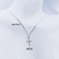 💥READY STOCK💥  925 Sterling Silver "Cross Necklace Set" (PROMO Set Rantai Leher+Loket) 925銀十字架鏈墜項鏈組(Polo 040+♱·31)