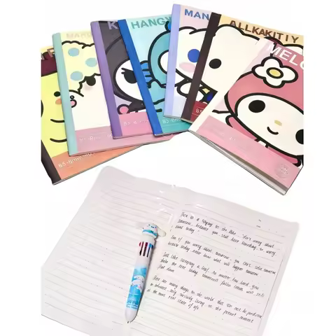 1pc HelloKittyes Kuromi Melody Cartoon B5 Notebook With INS Cartoon Notebook Hello Kitty & Friends T
