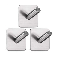 Stainless Steel 3M Wall Hook Heavy Duty No Drill Self Adhesive Hook Wall Hanger Hook Bathroom Towel 