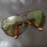 Original BL RAY BAN LEATHER Knit Rare Lensa Coklat Netral