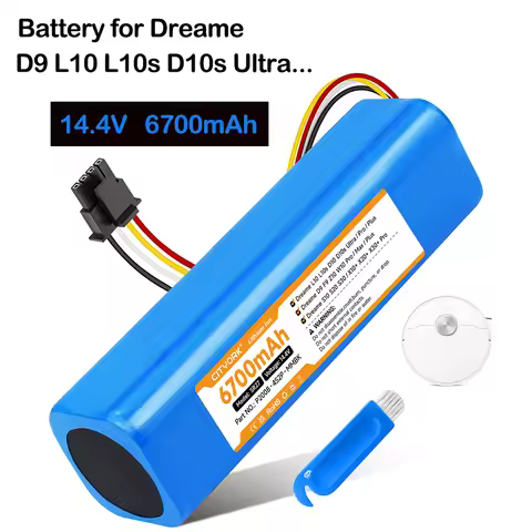 14.4V 6700mAh P2008-4S2P-MMBK Replacement Battery for Dreame D9 L10 F9 L10s Ultra D10s Z10 W10 Pro P
