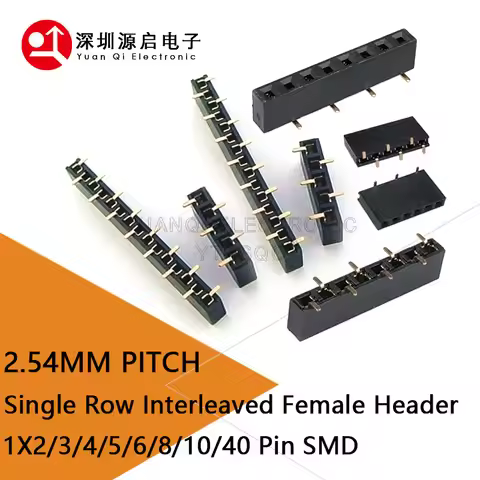 20pcs 2.54mm SMD Stackable 1x2P/3P/4P/5P 6P 8P 10P 40P PH8.5 Single Row Rohs SMT Female Pin Header 4