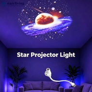 EAZYLIVING Galaxy Star Projector Night Light USB Car Atmosphere Lamp with 5/10/15 Film Discs for Bed