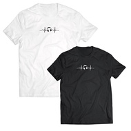 【Premium 220GSM 100% Cotton T-Shirt】GXG 220GSM - HEARTBEAT DJ MUSIC UNISEX COTTON