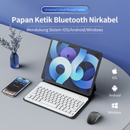 KIVEE Keyboard Wireless Bluetooth Portabel Tipis Lampu Latar RGB Mini Keyboard Tablet for Android/IOS/Windows Kabel Pengisi Daya Gratis Dilengkapi Dengan Berbagai Tombol Pintas Tidur Otomatis