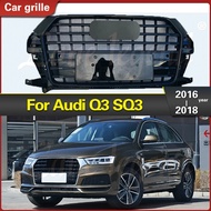 For Audi Q3 2016 2017 2018 for SQ3 Style Racing Grill Front Grille Upper Bumper Hood Mesh Grid Body 