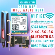 Wifi Card 6E Intel AX210 6GHz 3-band Bluetooth 5.3 Gaming - Wifi6 AX210NGW 2GHz 5GHz 6GHz laptop pc 