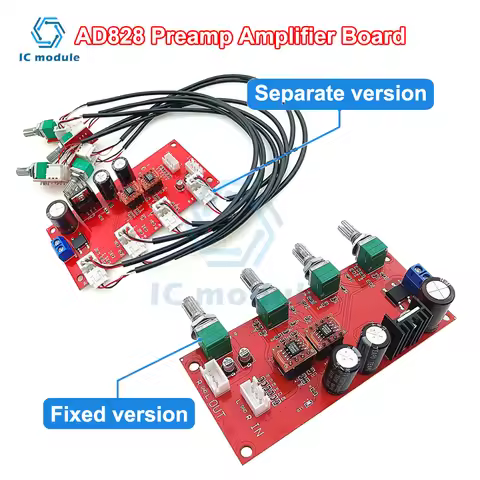 AD828 NE5532 Preamp Amplifier Board audiophile stereo HIFI Volume Tone Control Pre-amp Preamplifier 