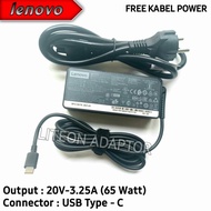 TerBaru Adapter Charger Laptop Lenovo Thinkpad USB Type C 65W Original