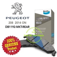 Original Bendix DB1192MKT Rear Brake Pad - Peugeot 208/ Peugeot 308/ Peugeot 405