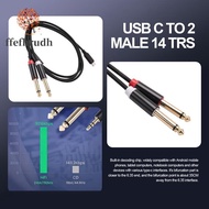USB C To Dual 6.35Mm Audio Stereo Cable Type C To Dual 6.35Mm Audio Cord for Smartphone Multimedia S